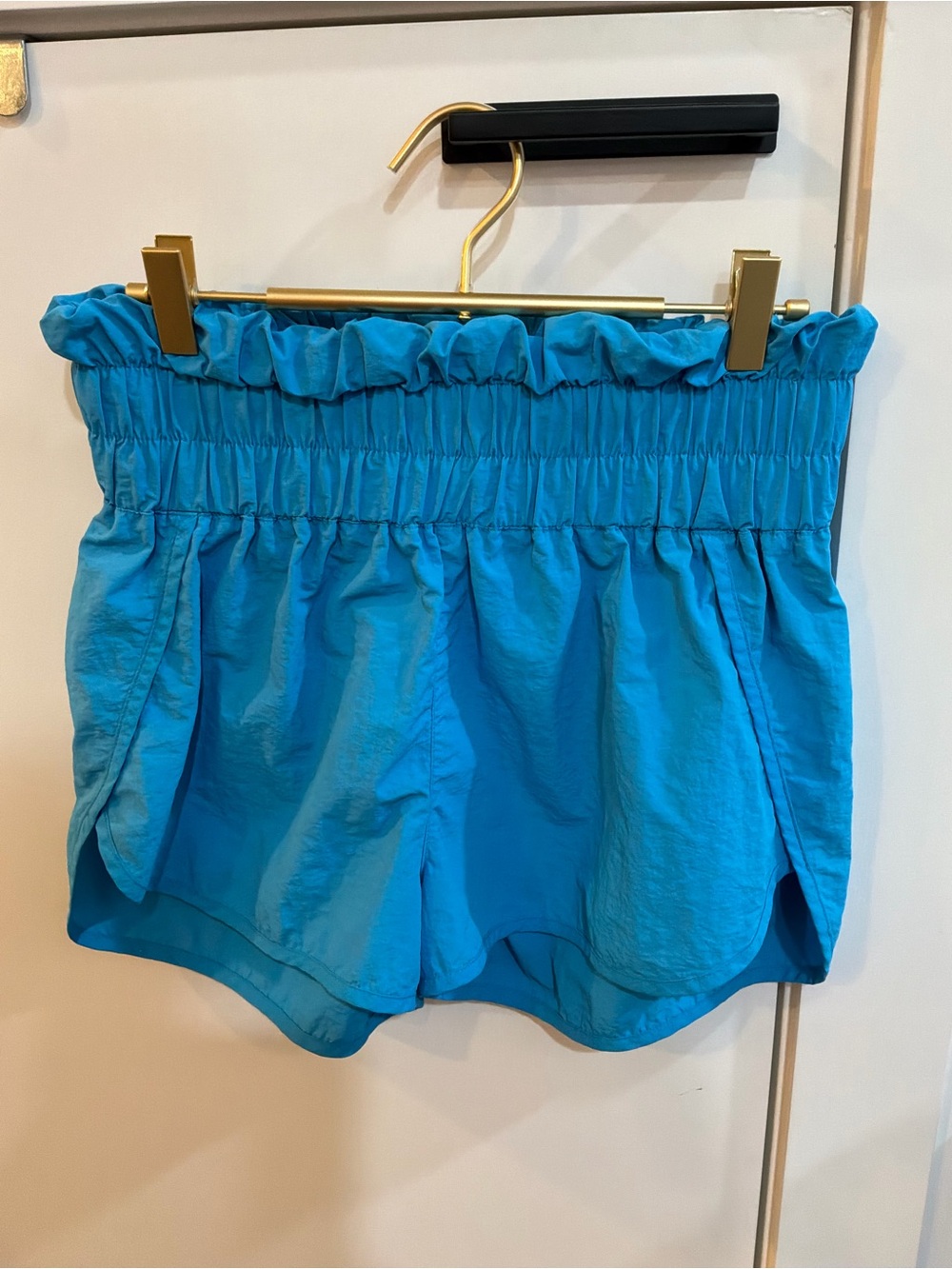 Zenana Outfitters Bright Turquoise Elastic Waist Athletic Shorts